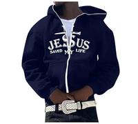 Men's Hoodie Dark Blue Winter Man Daily Fashion Trend Casual Jacket Coat For Any Occasion Men's Jumper, navy, L