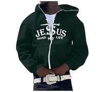 Men's Hoodie Dark Blue Winter Man Daily Fashion Trend Casual Jacket Coat For Any Occasion Men's Jumper, Dark green, S