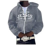 Men's Hoodie Dark Blue Winter Man Daily Fashion Trend Casual Jacket Coat For Any Occasion Men's Jumper, Light grey, S