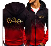 Men's Hoodie for Doctor Who Zipper Sweatshirt Long Sleeve Pullover Hoodie Teen Lightweight Sport Jackets Tops Casual Hooded Jumpers Tracksuit With Pocket,Red-Adults/XL