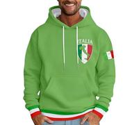 Men's Hoodie Italian Letter Design Casual Sweatshirt Comfortable Sportswear Fashion Winter Hoodie, Green, L