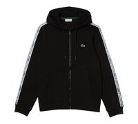 Mens Hoodie Lacoste Black Full Zip Track Jacket With Logo - Size L