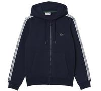 Mens Hoodie Lacoste Dark Blue Full Zip Track Jacket With Logo - Size L