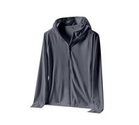 Mens Hoodie Lightweight Zip Up Summer Sports Top Sun Protection UPF 50+ Casual Long Sleeve Rash Guard Stretch Fishing Outdoor Breathable Hoodies UV Comfy Running Hooded T-Shirt