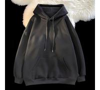 Men's Hoodie, M-2XL, Solid Color Casual Pullover, Loose Fit Soft Fabric, Spring Autumn Streetwear for Men(XXL Black)