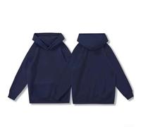 Men's Hoodie, M-2XL, Solid Color Casual Pullover, Loose Fit Soft Fabric, Spring Autumn Streetwear for Men(L Dark Blue)