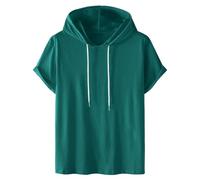 Mens Hoodie, Mens Sweatshirts, Short Sleeve Sweatshirt Casual Pullover Solid Color Lightweight Streetwear Top For Everyday ComFort Ideal For Working And Leisure Activities Outdoors