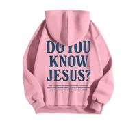 Men's Hoodie Printed Lettering Jesus Theme Hoodies Men's Autumn Winter Warm Sweatshirts, Oversized Sweatshirts Sports Casual Hoodie Lightweight Breathable Sweat Shirt Pullover, 01-Pink, 3XL