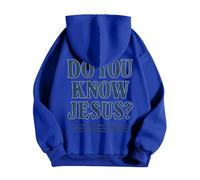 Men's Hoodie Printed Lettering Jesus Theme Hoodies Men's Autumn Winter Warm Sweatshirts, Oversized Sweatshirts Sports Casual Hoodie Lightweight Breathable Sweat Shirt Pullover, 01 - Blue, 3XL