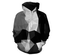 Men'S Hoodie Retro Personality Trend 3D Digital Printing Long-Sleeved Sweatshirts Casual Fashion Kangaroo Pocket Pullover FF-03 L