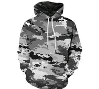 Men'S Hoodie Retro Personality Trend 3D Digital Printing Long-Sleeved Sweatshirts Casual Sport Kangaroo Pocket Pullover BB-02 S