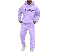 Men's Hoodie Set Stylish Men's Casual Suits Loose Fit with Letter Print Design Ideal for Winter Fits Perfect T-Shirts for a Trendy Children's Suit Wedding Light Grey, Light purple, 3XL