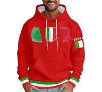 Men's Hoodie Sweatshirt Italian Letter Print Design Fashionable Casual Fashion Everyday Winter Streetwear Basic Hoodie, red, L