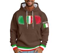 Men's Hoodie Sweatshirt Italian Letter Print Design Fashionable Casual Fashion Everyday Winter Streetwear Basic Hoodie, coffee, L