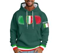 Men's Hoodie Sweatshirt Italian Letter Print Design Fashionable Casual Fashion Everyday Winter Streetwear Basic Hoodie, Dark green, L
