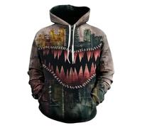 Men's Hoodie Sweatshirt Oversized Retro Sports Kangaroo Pocket Halloween Costume Gothic Apparel Streetwear Casual Clothing, brown, 6XL