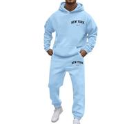 Men's Hoodie Tracksuit 2 Pieces Set Novelty Color Block Pullover Fleece Hoodies Long Sleeve Casual Sweatshirt Lounge Sets 2 Piece Casual Sweat Suits Holiday Clothing (Full Tracksuit Set Mens,XXL)