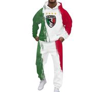 Men's Hoodie Trousers Set Casual Loose Comfortable Italian Print European Design for Leisure Daily Street Style, Light green, L