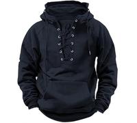Mens Hoodie UK Cargo Hoody Sweatshirt Long Sleeve Zipper Drawstring Hoodies Jacket Coat Solid Vintage Comfy Winter Warm Pullover Workout Gym Sportswear Kanga Pockets Outdoor