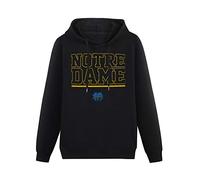 Mens Hoodie University Of Notre Dame Nd Notre Dame Fighting Irish Logo Hoodies Pullover Cotton Blend Sweatshirts Black XL