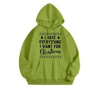 Men's Hoodie with Christmas Saying in Norwegian Style - Hoodie for the Holidays | 'I Have Everything I Want for Christmas' Sweatshirt, Style_s02 Green, XXL