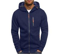 Mens Hoodie Zip up Hooded Sweatshirts Combat Hunting Pullover Tracksuit Casual Pullover Long Sleeve Fleece Jacket with Zipper Pocket Slim Fit Solid Classic Sportswear Breathable Outwear Spring