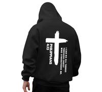 Mens Hoodies Bible Verse Graphic Hooded Sweatshirt Inspirational Religious Faith Cross Pullover Hoodie Drawstring Long Sleeve Plain Casual Tops Christian gifts for Men