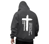 Mens Hoodies Bible Verse Graphic Hooded Sweatshirt Inspirational Religious Faith Cross Pullover Hoodie Drawstring Long Sleeve Plain Casual Tops Christian gifts for Men