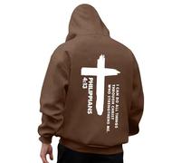 Mens Hoodies Bible Verse Graphic Hooded Sweatshirt Inspirational Religious Faith Cross Pullover Hoodie Drawstring Long Sleeve Plain Casual Tops Christian gifts for Men