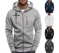 Mens Hoodies Fitness Sweatshirt Full Zip up Hoodie Embroidery Printed Casual Long Sleeve Zipped Jumper Top Sweaters Loose Plain Colour Zipper Fleece Hooded Pullover Jackets Tops Fitness Cardigan