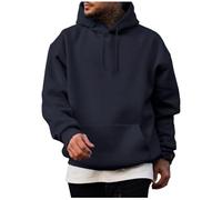 Men's Hoodies Fleece Hoodies with Pockets Oversized Sweatshirt Long Sleeve Fleece Tops Plain Baggy Pullovers Sweaters Big and Tall Oversized Hoody Sweat Shirts Thick Jumpers Mens Jumper Navy