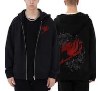 Men's Hoodies for FAIRY TAIL Winter Zip Up Hoodie Anime Pullover Warm Zipper Sweatshirt Fairy Tail Cardigan Casual Tops for Men Black