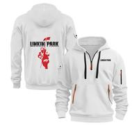 Mens Hoodies for Linkin Park Sweatshirt Plain Hoody Pullover Hooded Button Shirt with Kangaroo Pocket(G,M)