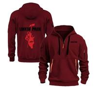 Mens Hoodies for Linkin Park Sweatshirt Plain Hoody Pullover Hooded Button Shirt with Kangaroo Pocket(E,3XL)