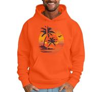 Mens Hoodies God Is My Refuge Hoodie for Men Casual Shirt Long Sleeve Pullover Trendy Tops Men's Christian Letter Graphic Hooded Fall Winter Sweatshirt (ZZ11-Orange, M)