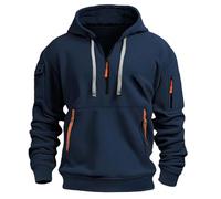 Mens Hoodies Half Zip Pullover Work Jumpers Military Tactical Sweatshirts