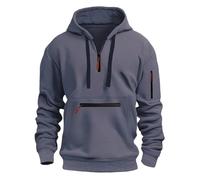 Mens Hoodies Half Zip Pullover Work Jumpers Military Tactical Sweatshirts