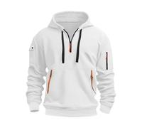 Mens Hoodies Half Zip Pullover Work Jumpers Military Tactical Sweatshirts Sport Hooded Sweatshirts Winter Jackets Long Sleeve Hoody Top Zipper Pockets Casual Fashion Gym Work Sports Coat