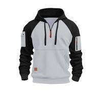 Mens Hoodies Half Zip Pullover Work Jumpers Military Tactical Sweatshirts Sport Hooded Sweatshirts Winter Jackets Long Sleeve Hoody Top Zipper Pockets Casual Fashion Gym Work Sports Coat