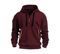Mens Hoodies Half Zip Pullover Work Jumpers Military Tactical Sweatshirts Sport Hooded Sweatshirts Winter Jackets Long Sleeve Hoody Top Zipper Pockets Casual Fashion Gym Work Sports Coat