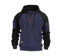 Mens Hoodies Half Zip Pullover Work Jumpers Military Tactical Sweatshirts Sport Hooded Sweatshirts Winter Jackets Long Sleeve Hoody Top Zipper Pockets Casual Fashion Gym Work Sports Coat