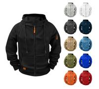 mens hoodies,Hoodies for Men UK Zip Up Cargo Fleece Jacket Mens With Pockets Sweatshirts Casual Pullover Fleece Sweatshirt Hoody Tops Plain Comfortable Hoody Hooded Top Work Sweatshirts