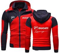 Men's Hoodies Jacket for Ducati Print Casual Double Zip Hoodie Long Sleeve Sweatshirt Sport Hooded Tops Outdoor Cardigan Coat-C||XXL