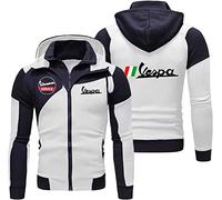 Men's Hoodies Jacket for Servizio Vespa Print Casual Double Zip Hoodie Long Sleeve Sweatshirt Sport Hooded Tops Outdoor Cardigan Coat-D||XXL