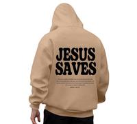 Men'S Hoodies Jesus Saves Letter Fleece Long Sleeve Sweater Hoodie, Hip-Hop Pullover, Casual Loose Soft Warm Comfortable Fashion Sweater Classic Sweatshirts Pullover Tops Hooded Outwear Coats