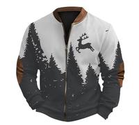 Men'S Hoodies Men'S 3D Printed Half Zip Sweatshirt Autumn Winter Fashion Pullover Casual Streetwear Top Comfortable Soft Fabric Mens Sweaters U Neck Long Sleeve Sweatshirts (G-Grey, XXL)