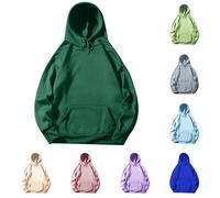 Mens Hoodies Pullover Casual Sweatshirt Long Sleeve Sweaters Solid Color T-shirt Top Drawstring Hooded Jumpers Thermal Sweater Crew Neck Jumper Loose Sweatshirts with Pocket Soft Touch Loungewear