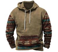 Mens Hoodies Pullover UK,Fleece Hooide for Men Tactical Sweatshirt Cargo Aztec Ethnic Hooded Sweatshrits Casual Workout Graphic Print Gym Sports Running Winter Jackets