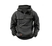 Mens Hoodies， Quarter Zip Sweatshirts Pullover Men Tactical Jacket Sweatshirt Tactical Workout Hoodie (Dark gray,XXL)