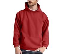 Mens Hoodies Solid Color Sweatshirts Lightweight Hoodie Spring Autumn Long Sleeve Tops Casual Hooded Pullovers with Pockets Sweaters Comfortable Hoody for Sports Running M-4XL Wine